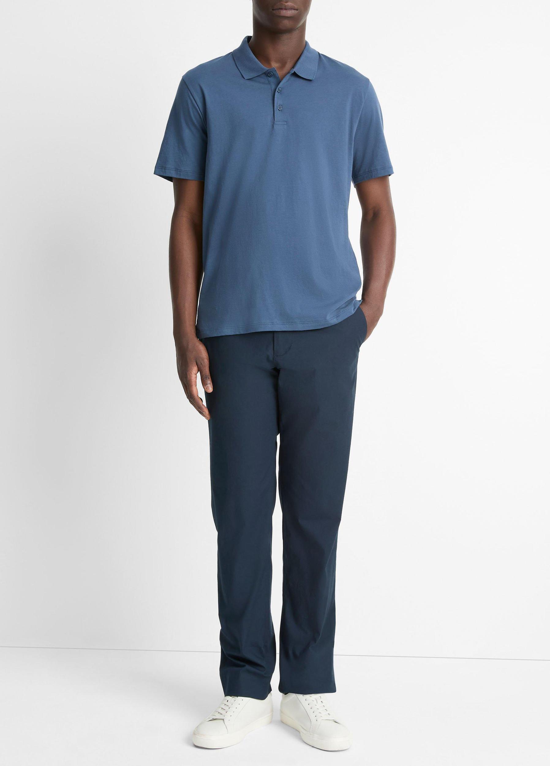 Pima Cotton Short-Sleeve Polo Shirt Product Image