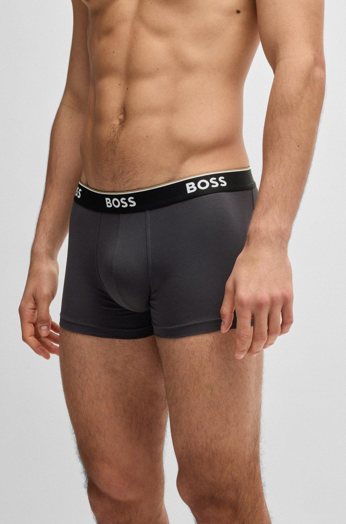 Three-pack of stretch-cotton trunks with logo waistbands Product Image