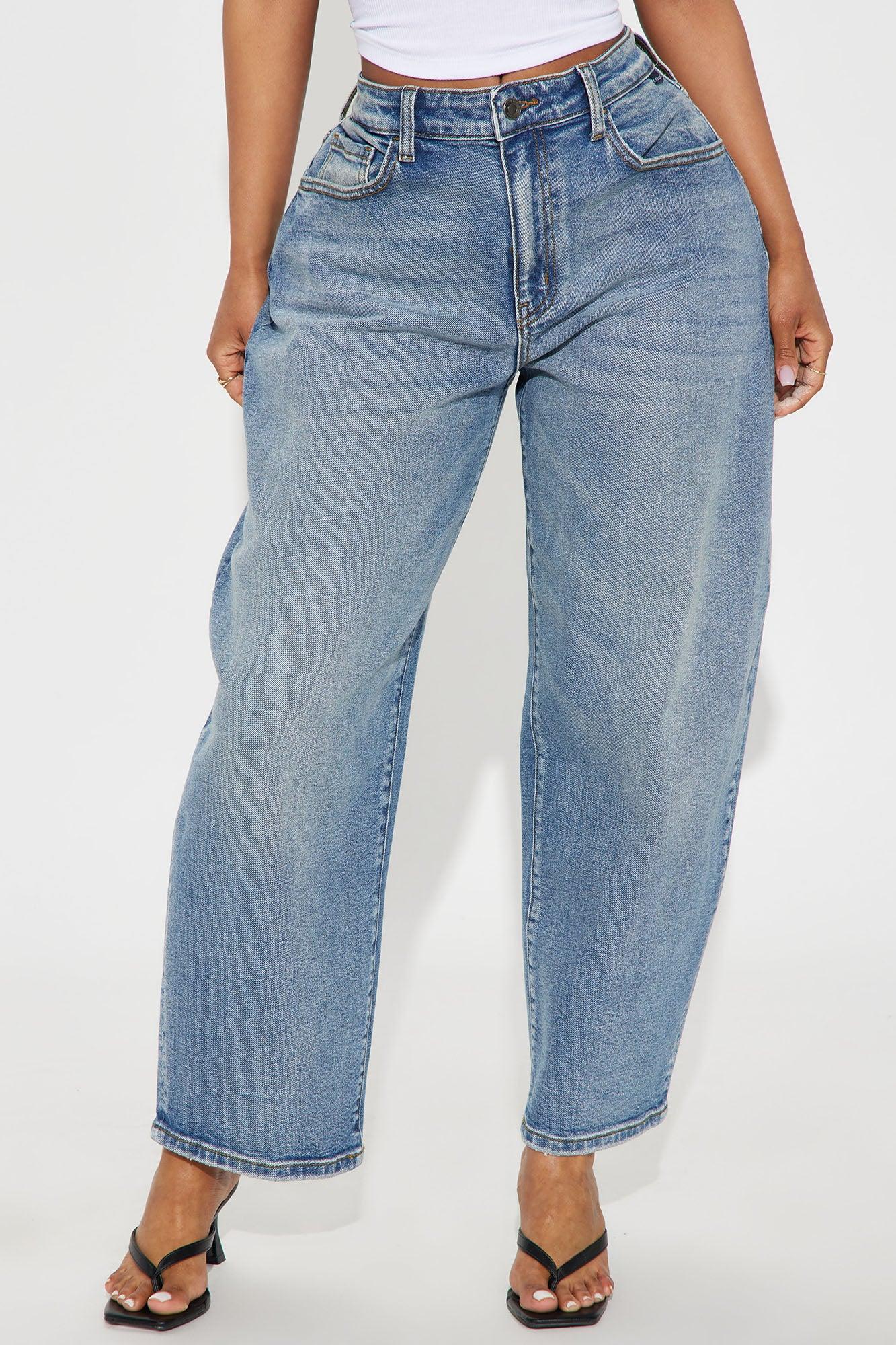 Classic Barrel Leg Denim Jeans - Vintage Wash Product Image
