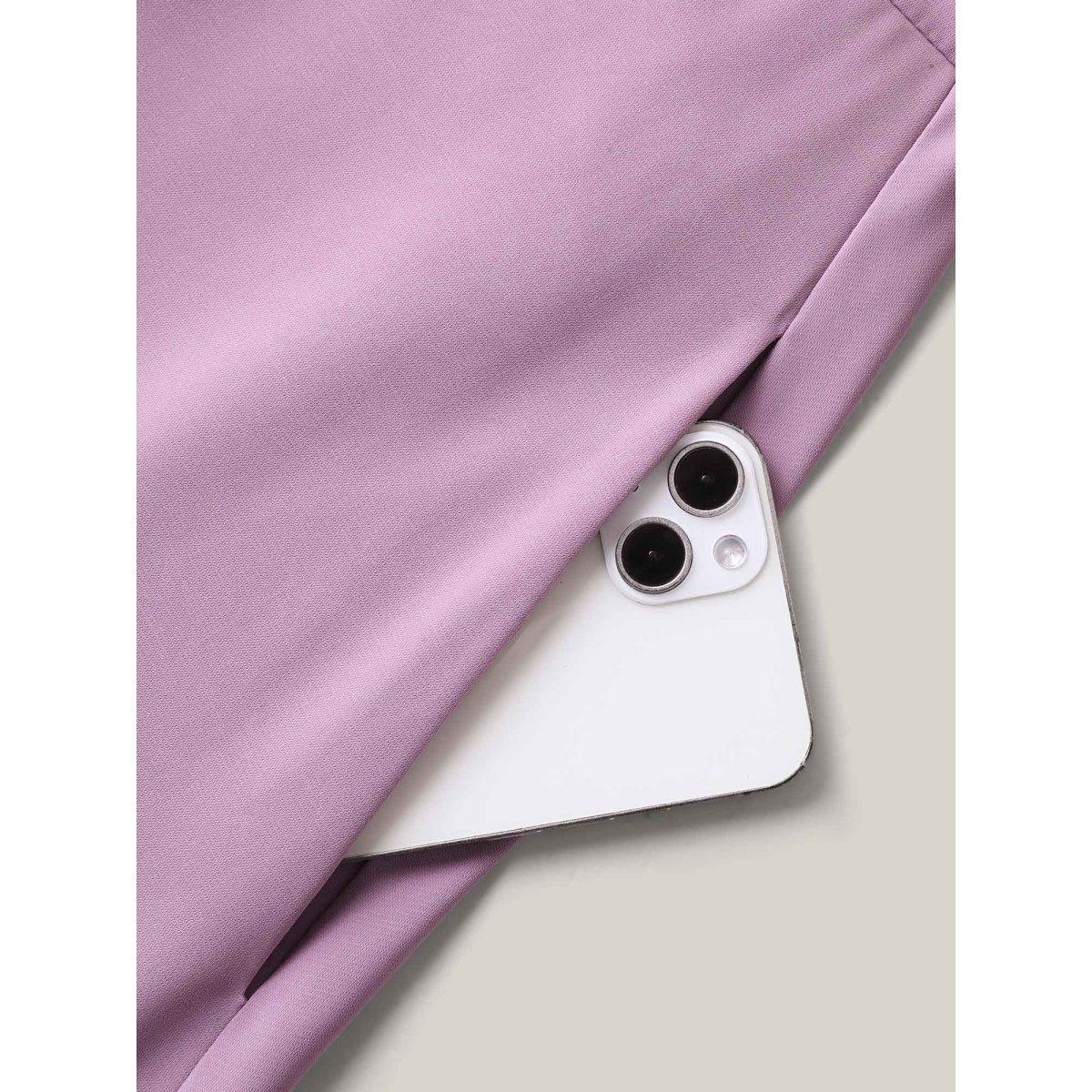 Plus Size Sheer Lace Sleeve Spliced Pockets Maxi Dress Mauve Women V-neck Cap Sleeve Curvy BloomChic 28/5X Product Image