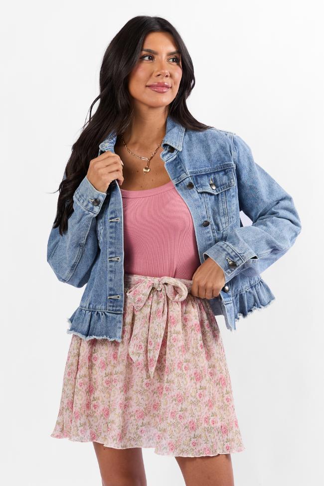 Brunch and Beyond Pink Multi Pleated Belted Floral Skort DOORBUSTER Product Image