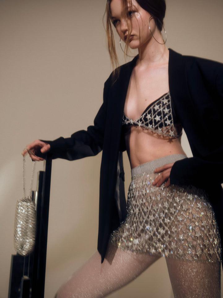 Rhinestone Star Skirt — Silver Product Image