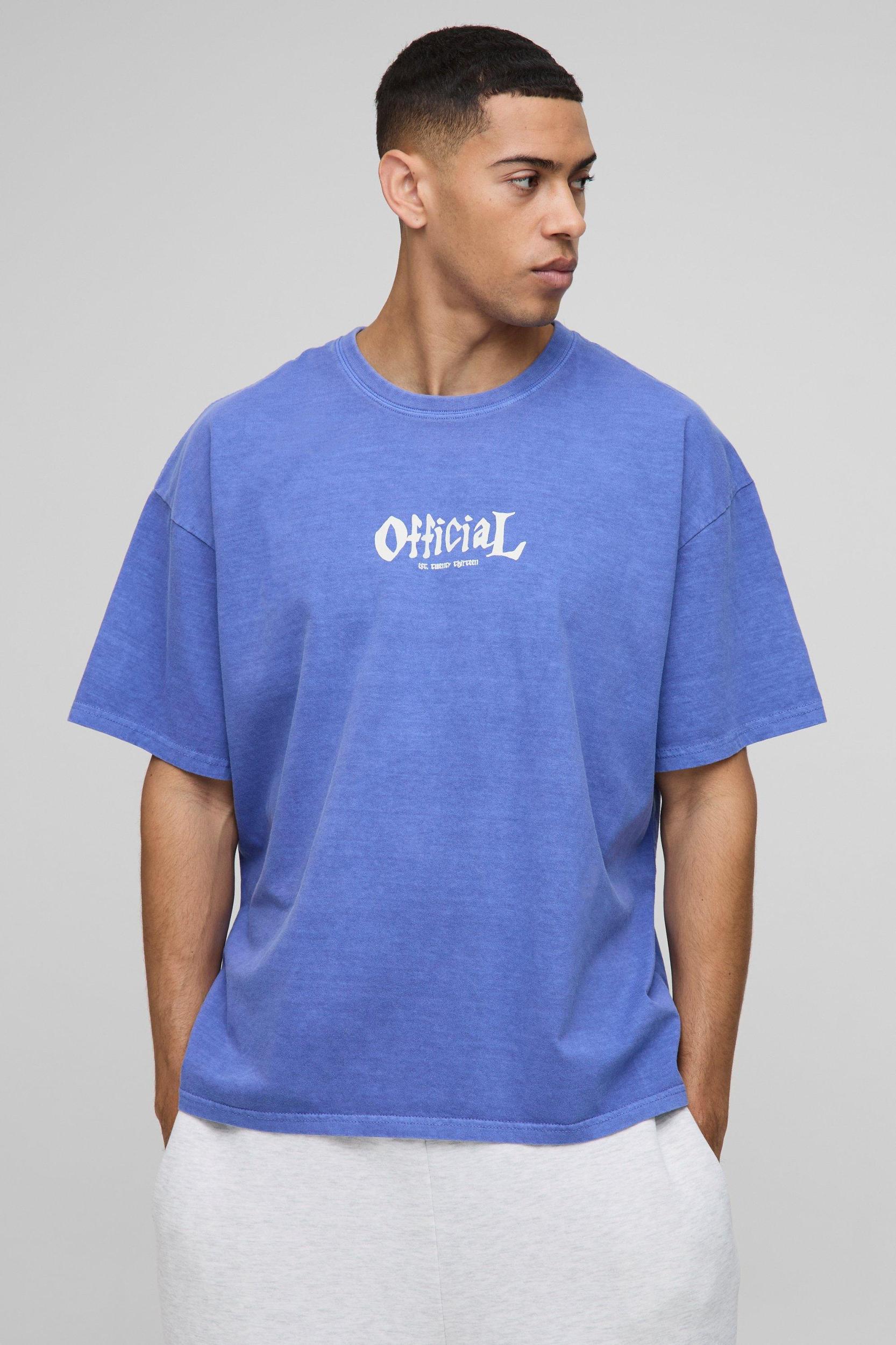 Oversized Washed Official Floral Graphic T-Shirt | boohooMAN USA Product Image