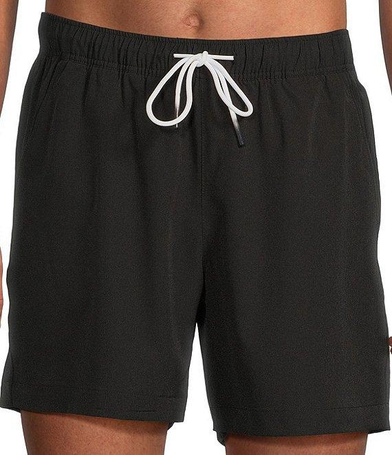 Caribbean Palmsway 6#double; Solid Swim Trunks Product Image