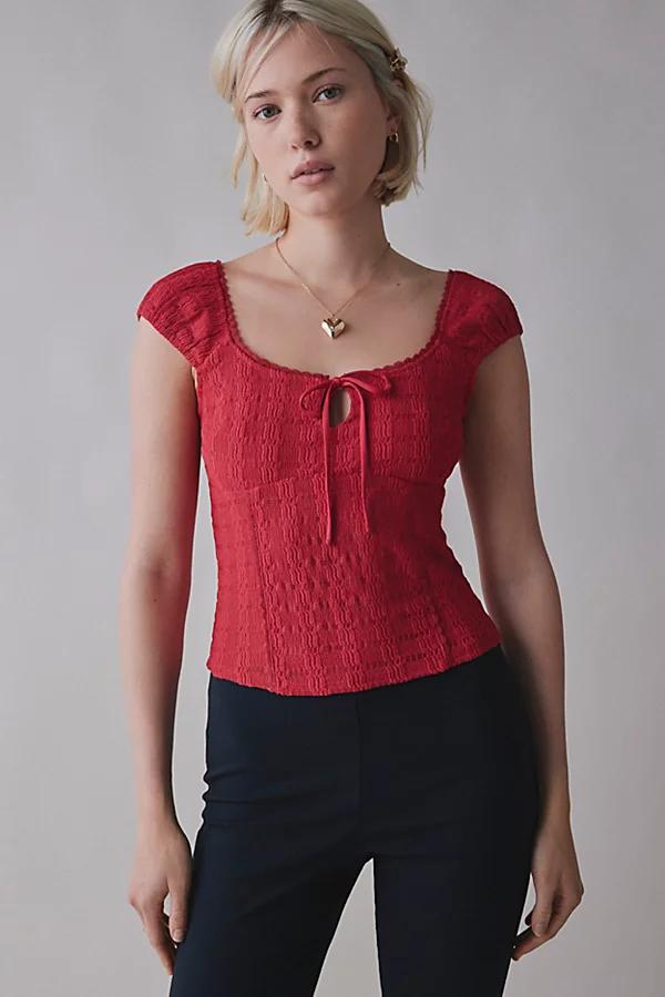 Kimchi Blue Juliette Keyhole Scoop Neck Crinkle Blouse Womens at Urban Outfitters Product Image