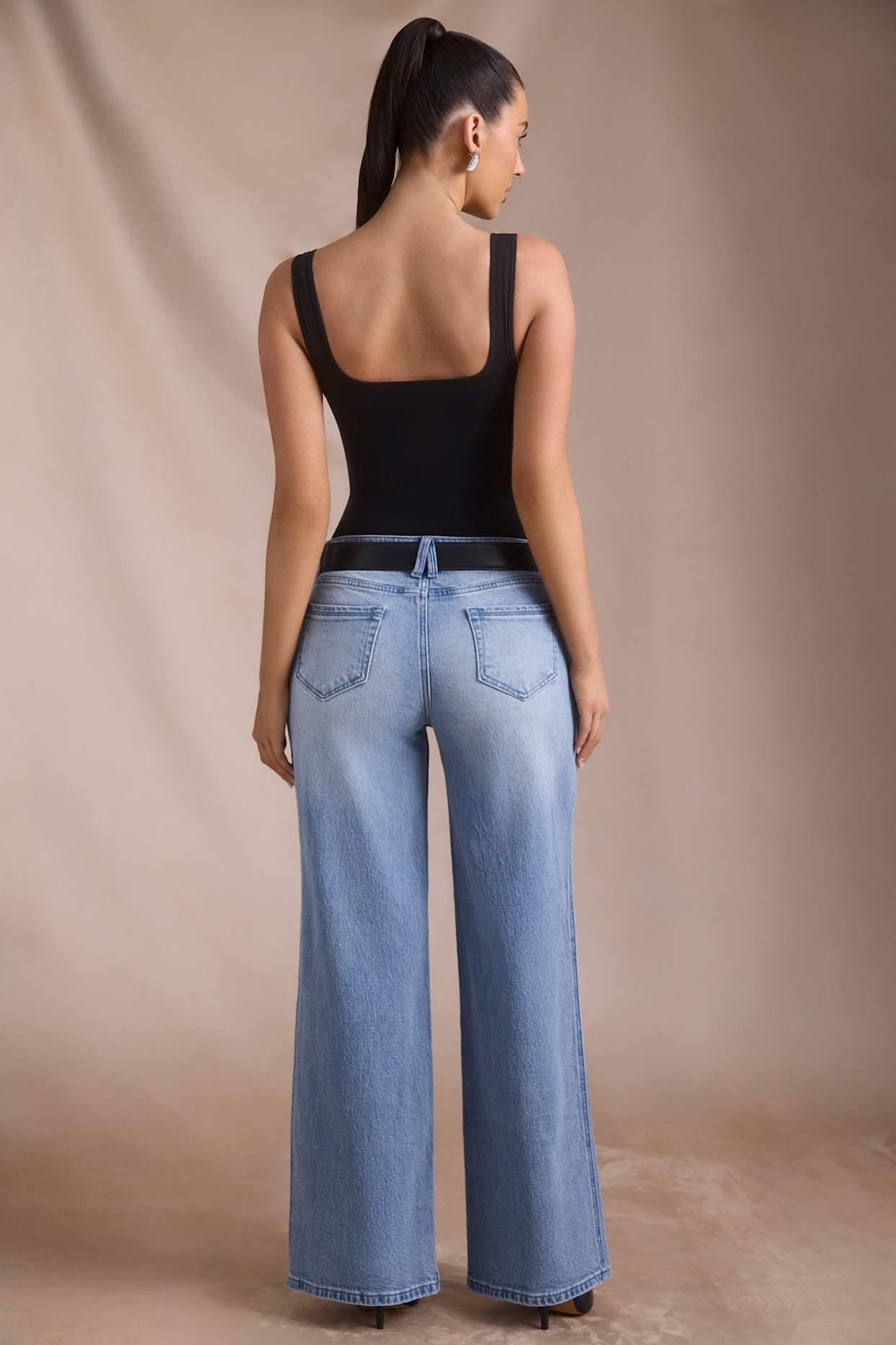 Low-Rise Wide-Leg Jeans in Vintage Wash Product Image