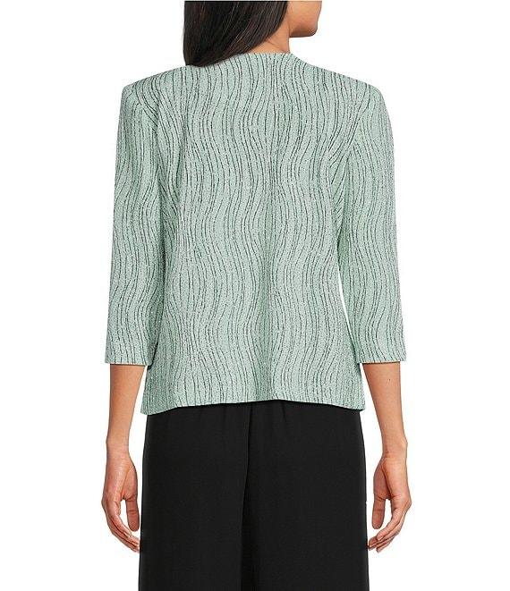 Alex Evenings Petite Size Printed Jacquard Knit Twinset Product Image