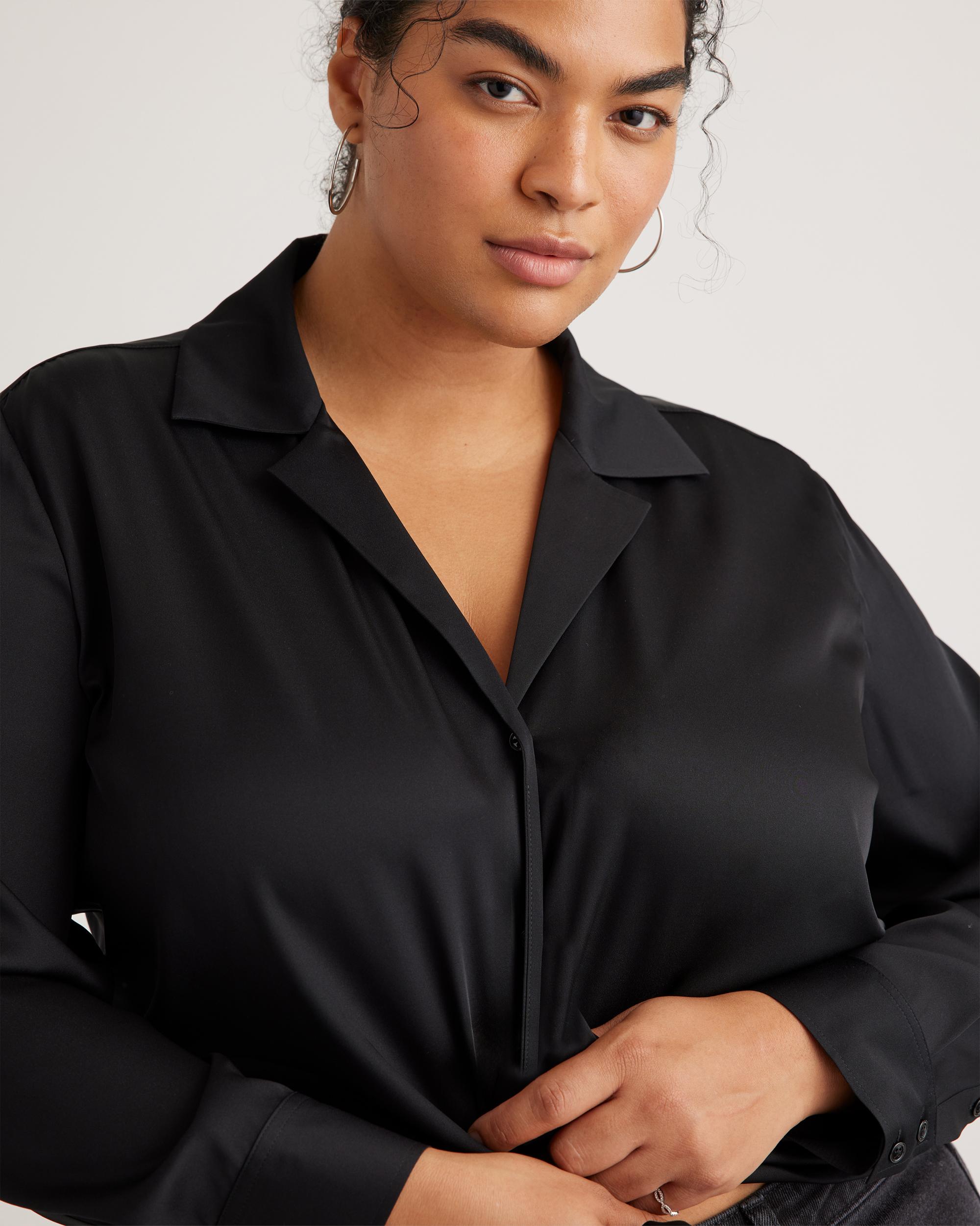 Quince | Women's Washable Stretch Silk Notch Collar Blouse Product Image