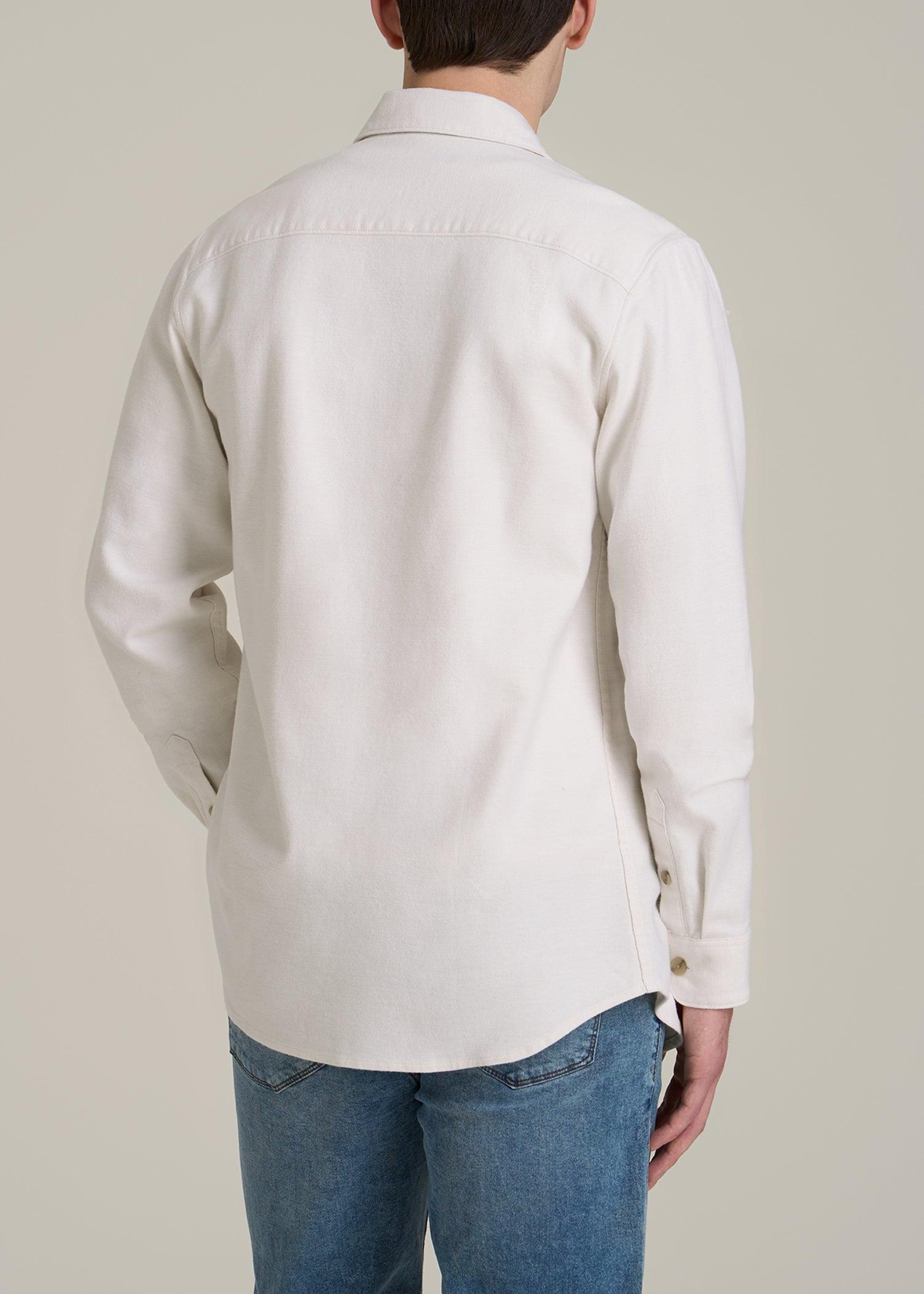 Everyday Comfort Terry Overshirt for Tall Men in White Swan Male Product Image