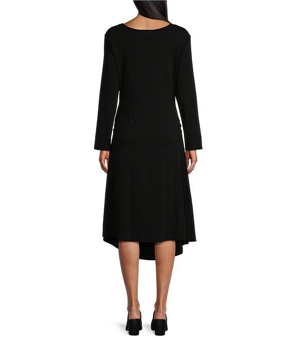 Bryn Walker Rya Organic Bamboo Cotton Round Neck Long Sleeve Ruched Dress Product Image