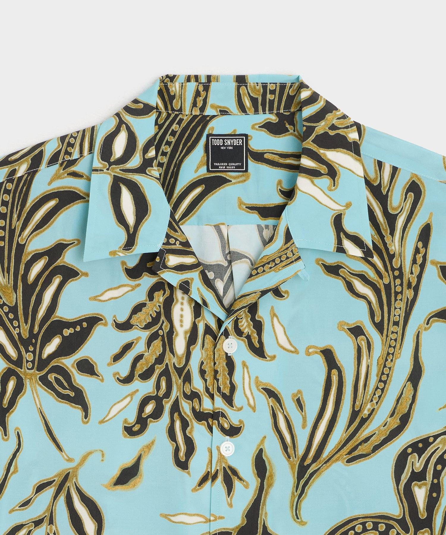 Cropped Silk-Cotton Camp Collar Shirt Product Image