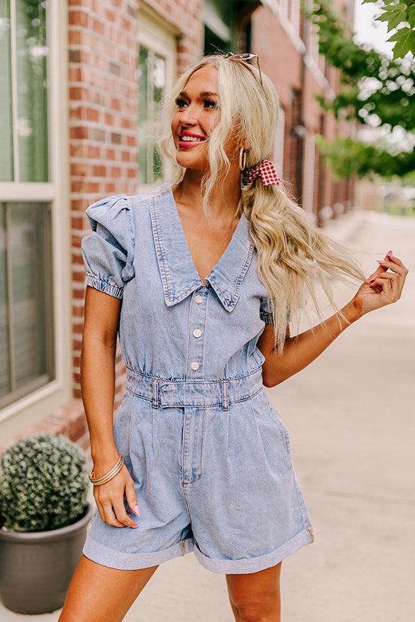 The Jill Denim Romper Product Image