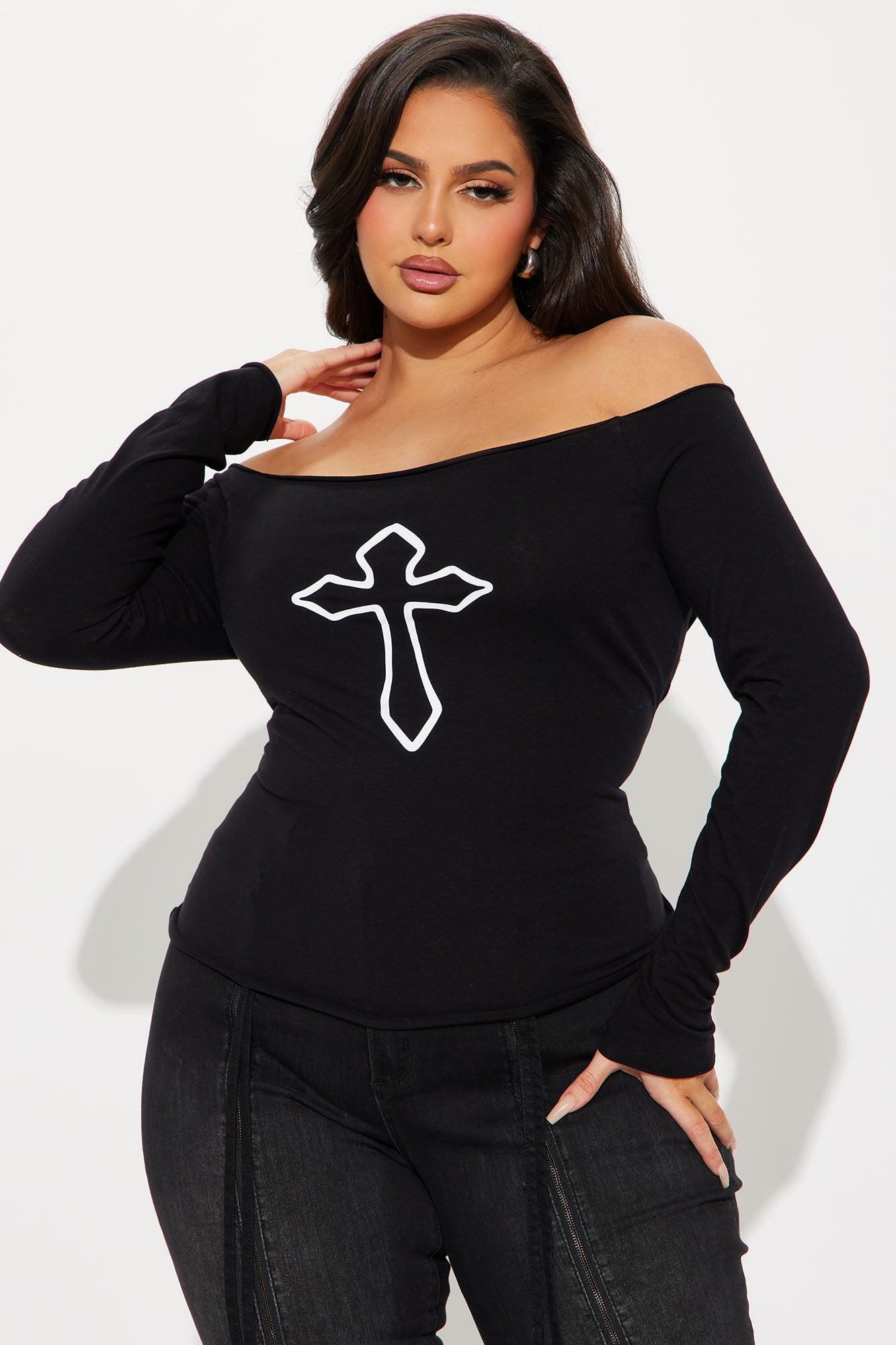 Holy Grail Off Shoulder Top - Black Product Image