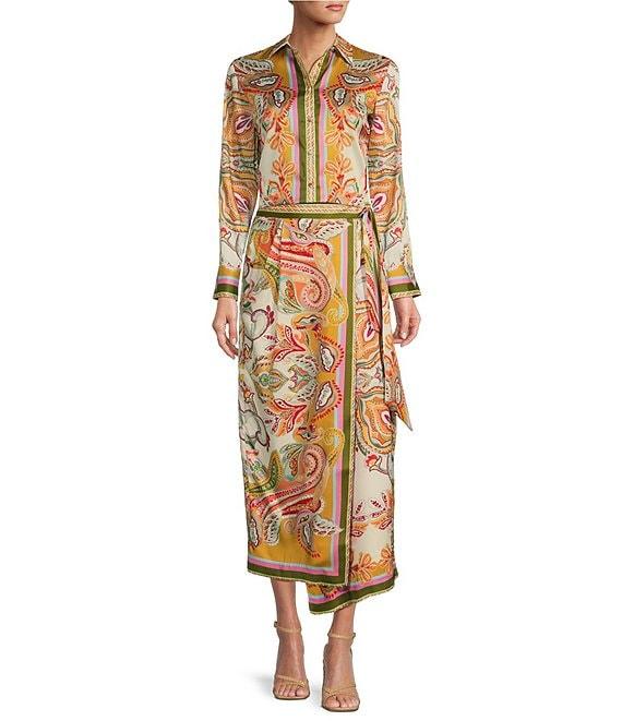 Antonio Melani Polina Paisley Long Sleeve Coordinating Button Down Blouse Product Image