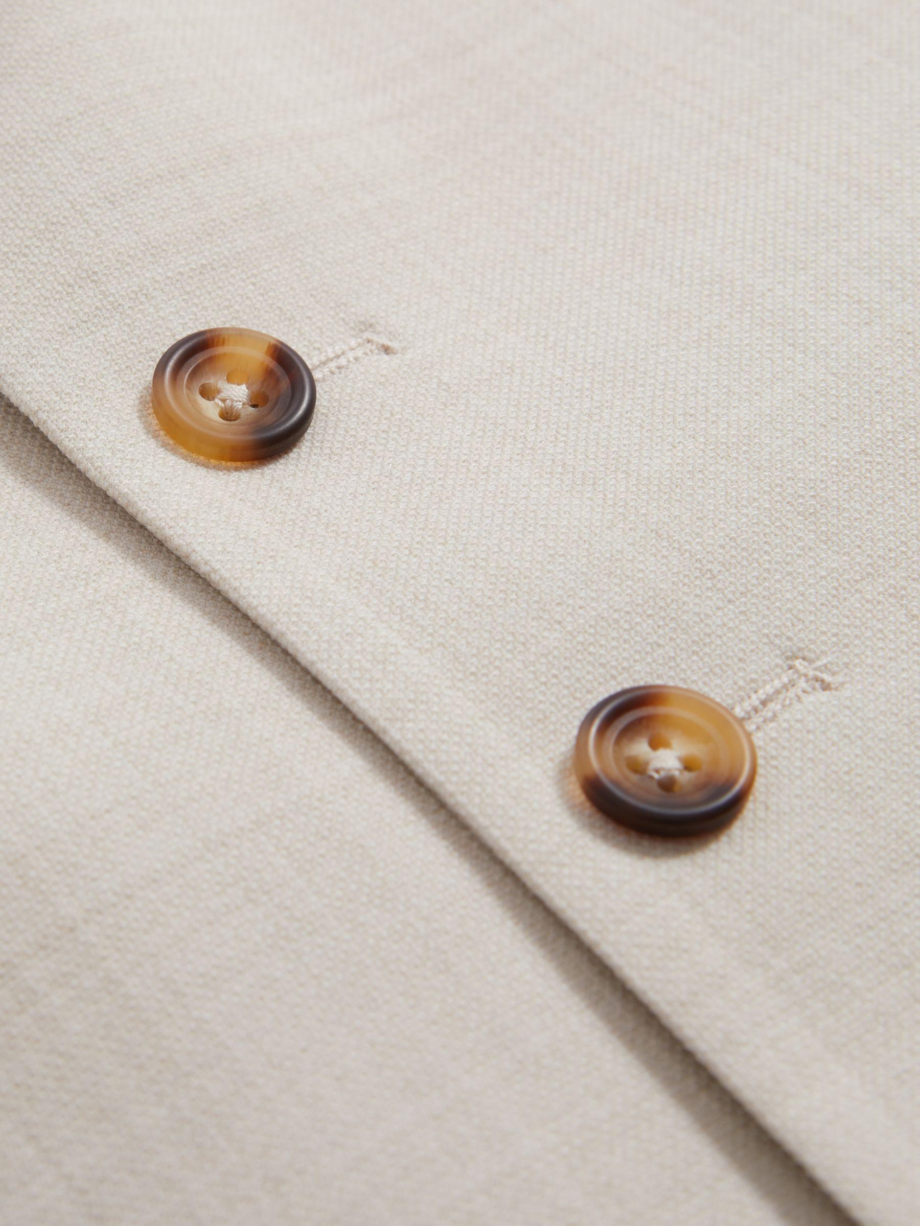 Slim Fit Single Breasted Waistcoat in Stone Product Image