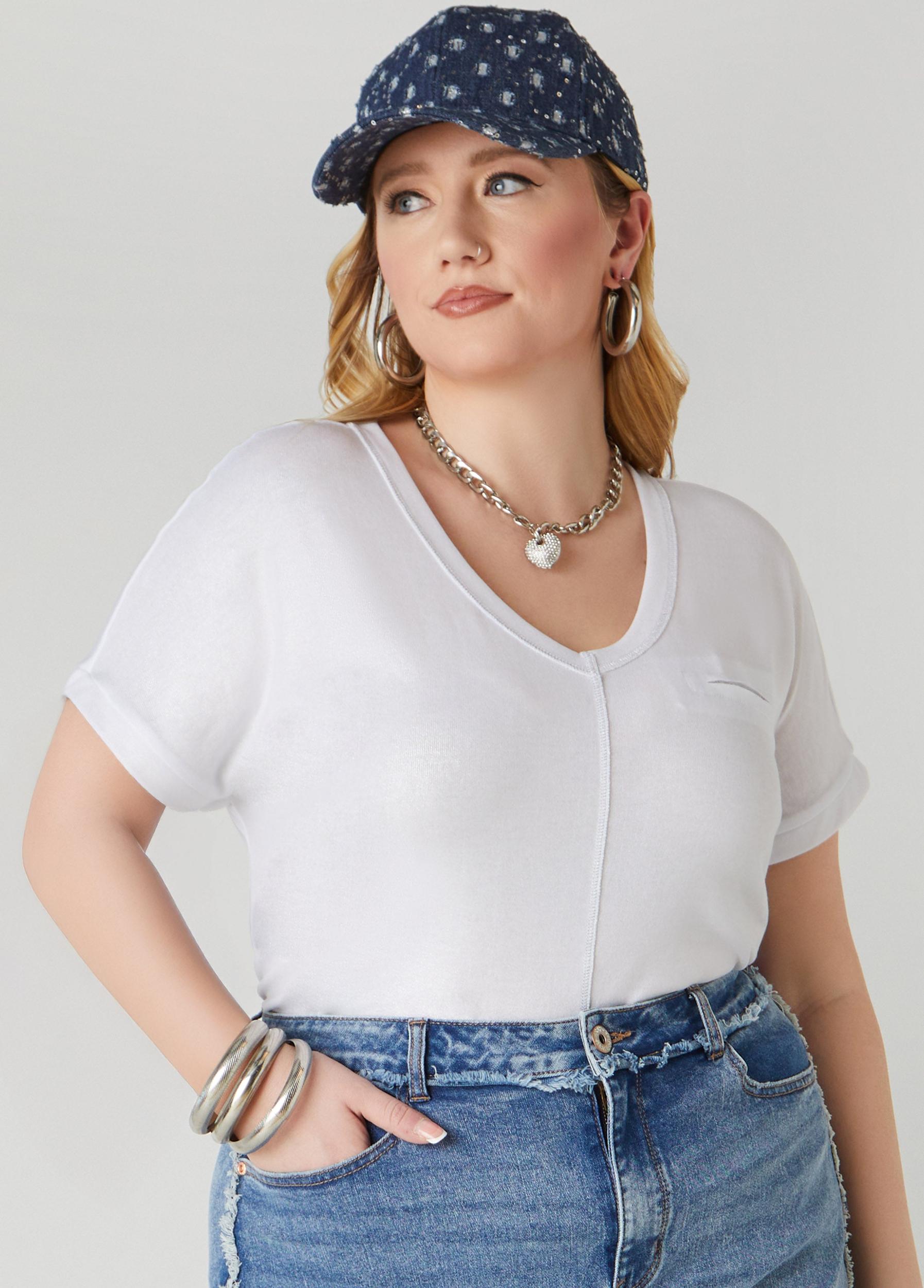 Sequined Metallic Jersey Tee Product Image