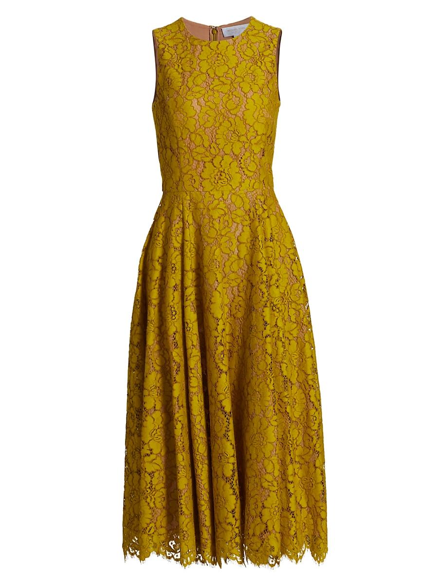 Womens Lace Sleeveless Midi-Dress Product Image