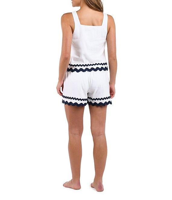 La Blanca Poolside Chic Linen Rick Rack Trim Pull-On Swim Cover-Up Shorts Product Image