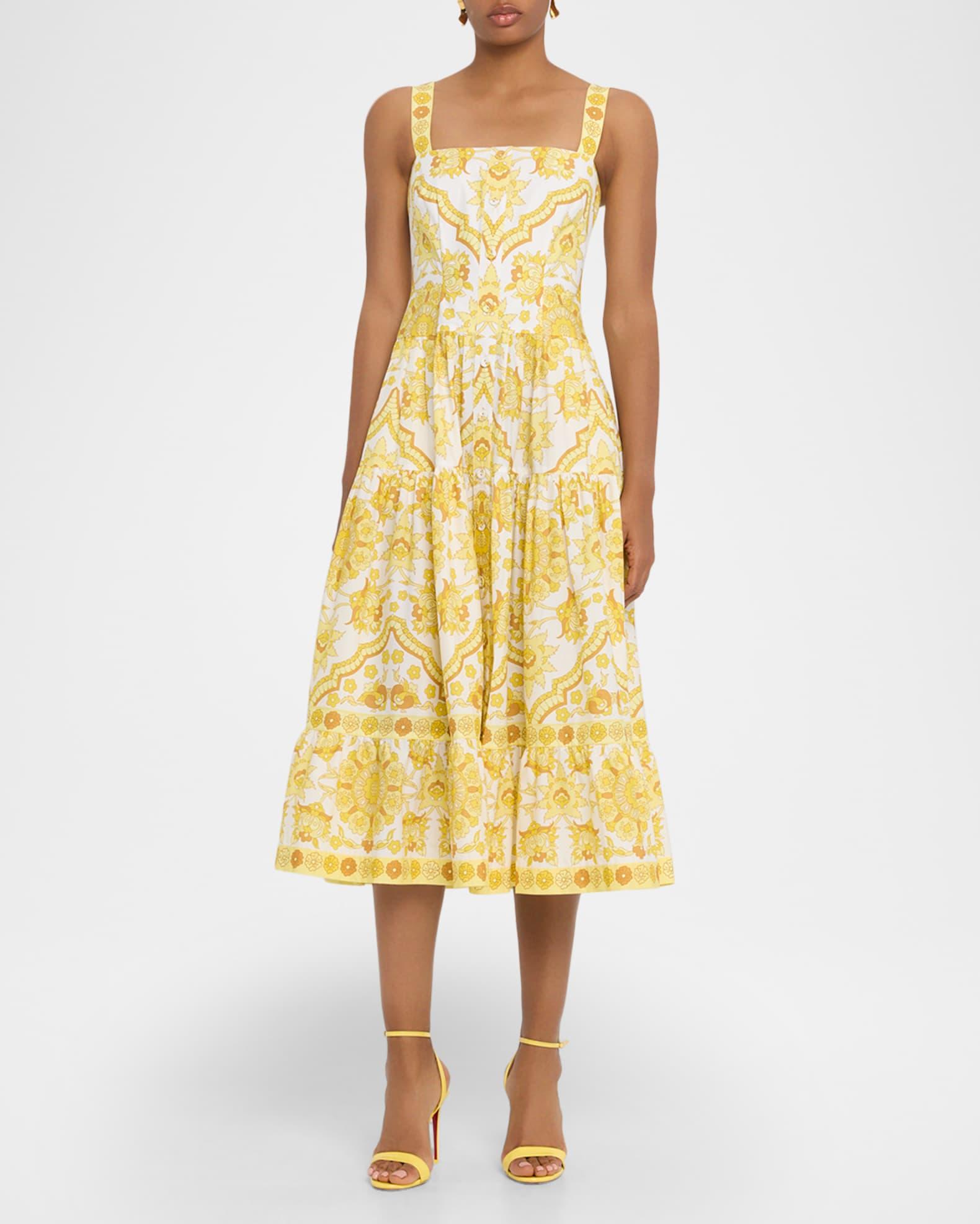 Margarita Sleeveless Tiered Midi Dress Product Image