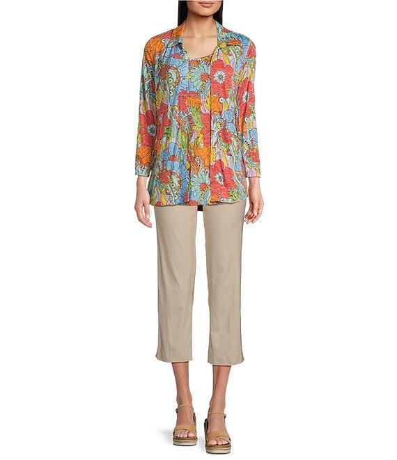 Ali Miles Floral Multi Print Button Front Tank Set Product Image