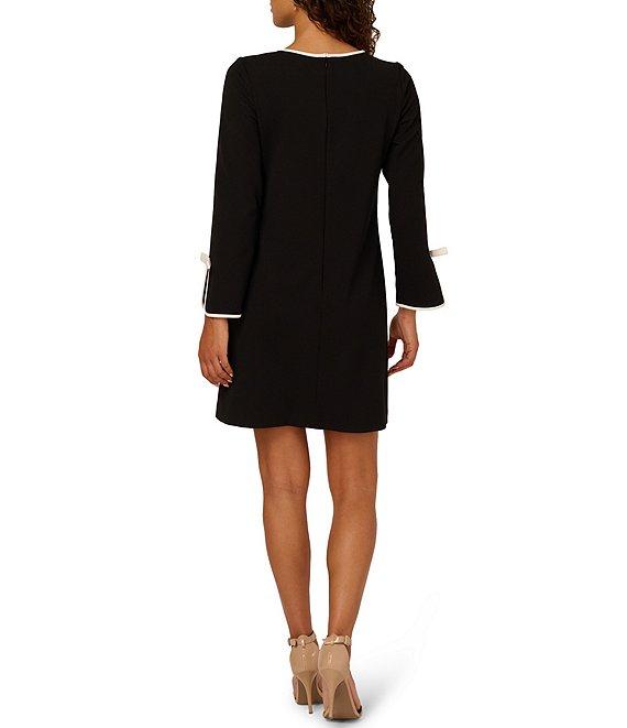 Adrianna Papell Crepe Long Sleeve Bow Sheath Dress Product Image