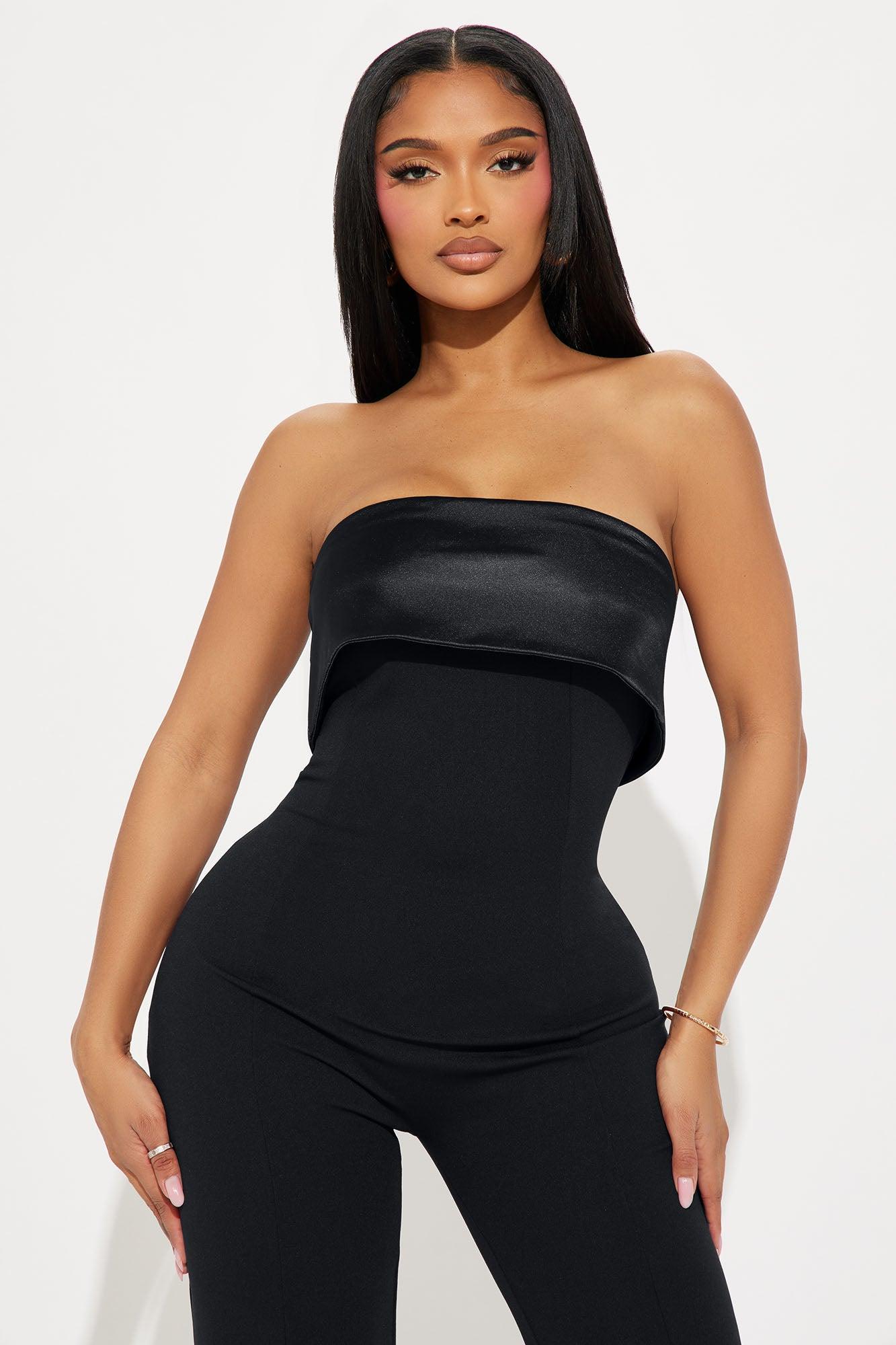 Sleek Chic Strapless Jumpsuit - Black Product Image