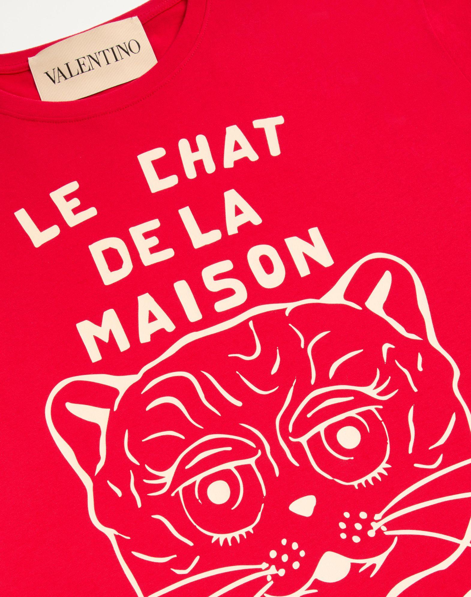 Cotton T-Shirt With Le Chat De La Maison Print Product Image