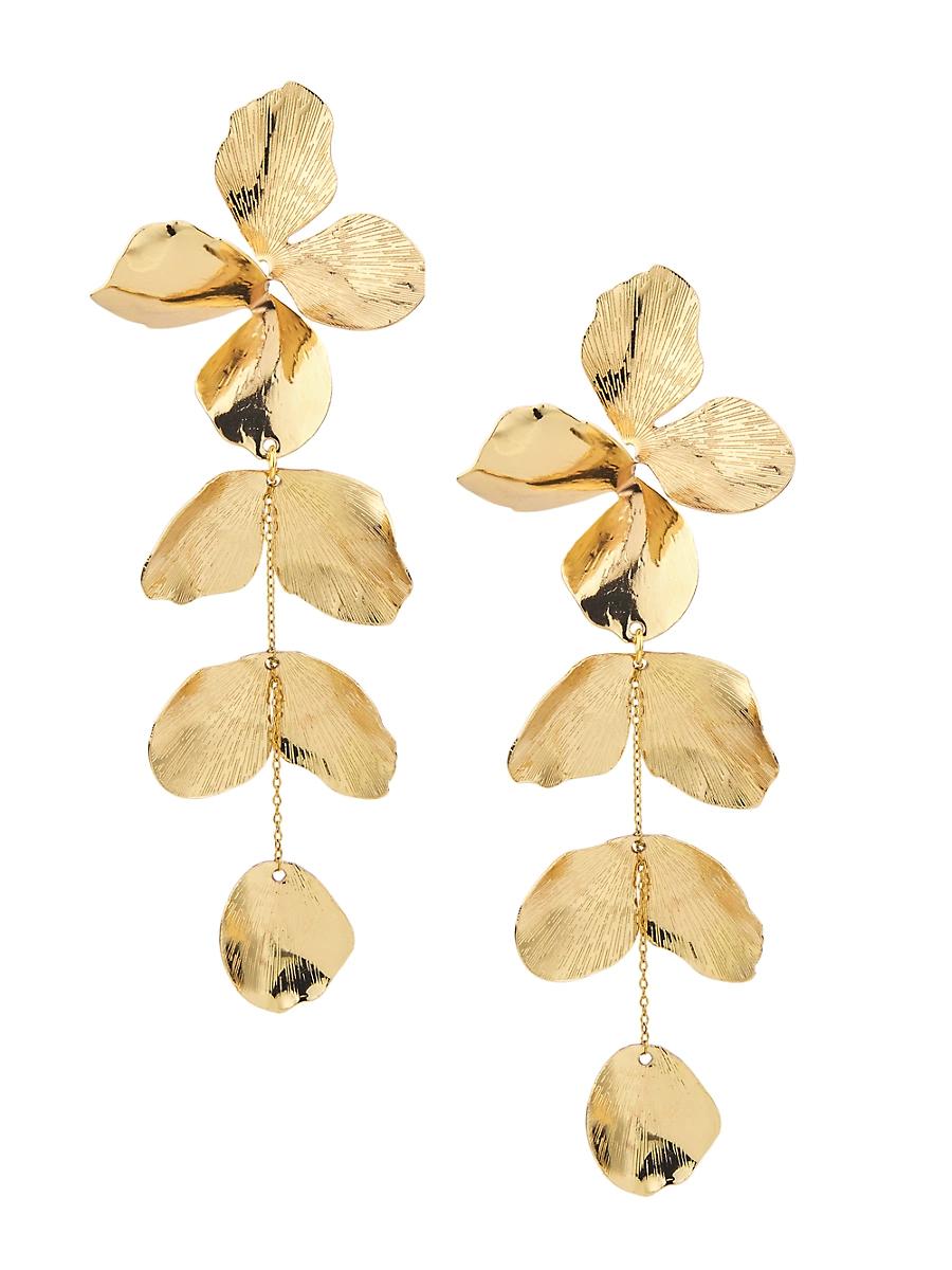 Womens Ruellia 14K-Gold-Plated Floral Drop Earrings Product Image