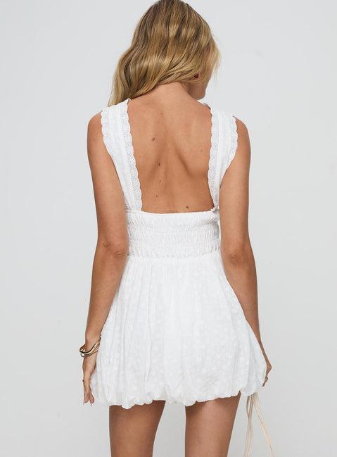 Vittoria Bubble Hem Mini Dress White Product Image