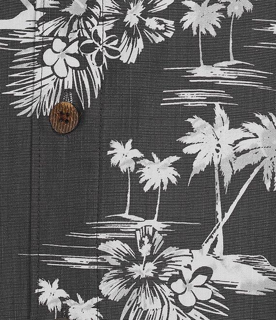 Caribbean Big & Tall Palm Print Short Sleeve Woven Shirt Product Image