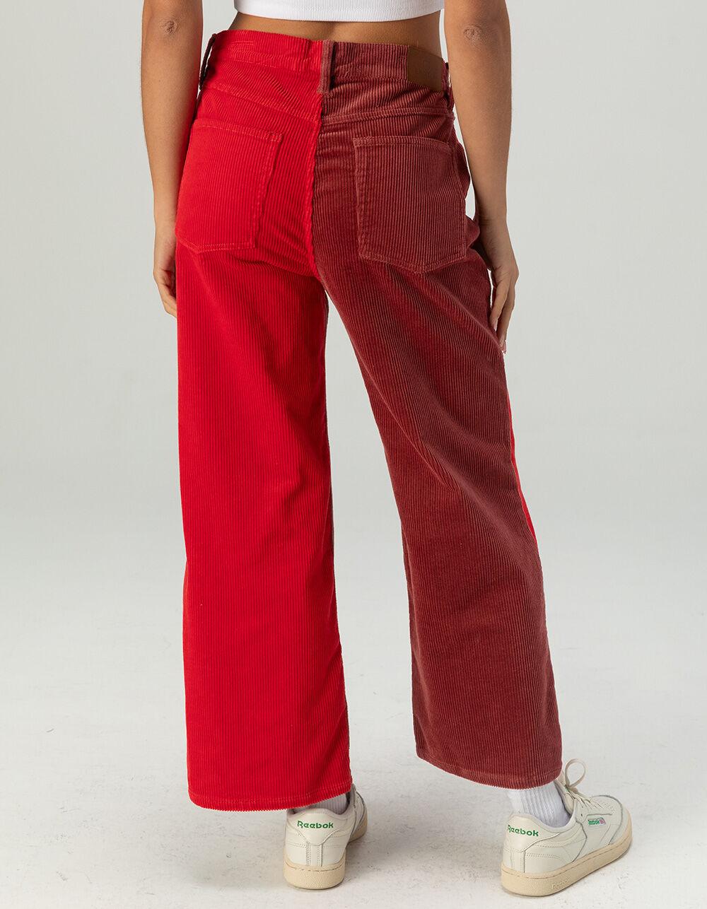 BRIXTON Margo Womens Cropped 5 Pocket Corduroy Pants - RED COMBO Product Image