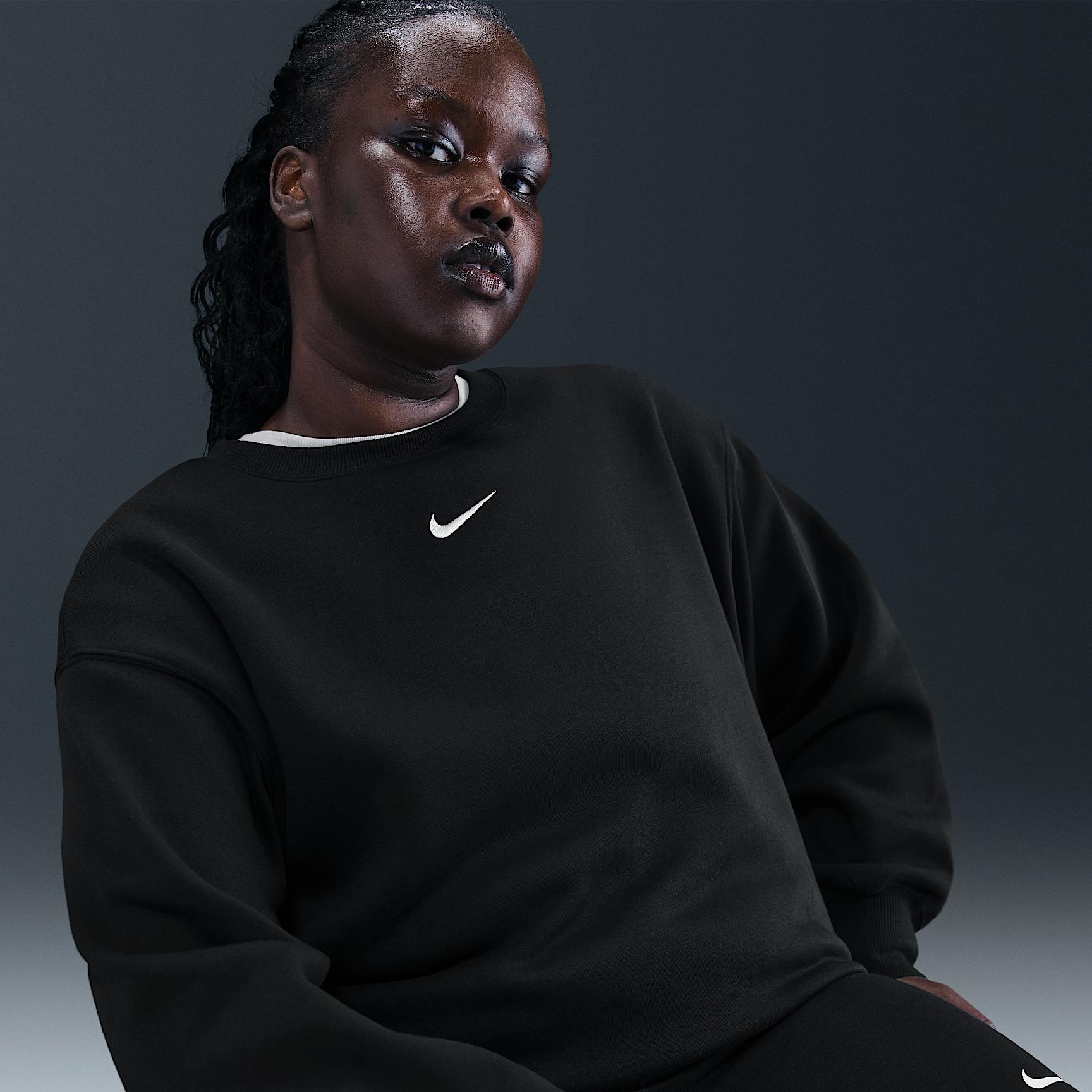 Womens Nike Sportswear Phoenix Fleece Oversized Crew-Neck Sweatshirt (Plus Size) | FZ4272-063 Product Image