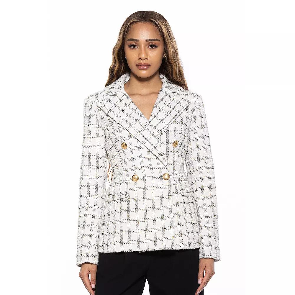 Women's ALEXIA ADMOR Farrah Tweed Classic Double Breasted Jacket,  Product Image