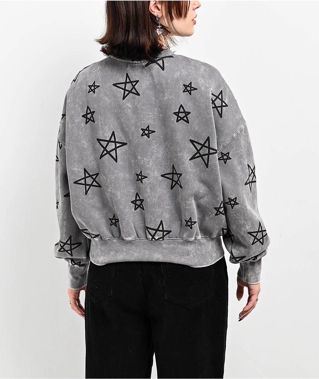 Broken Promises Chuck Grey Crop Crewneck Sweatshirt Product Image