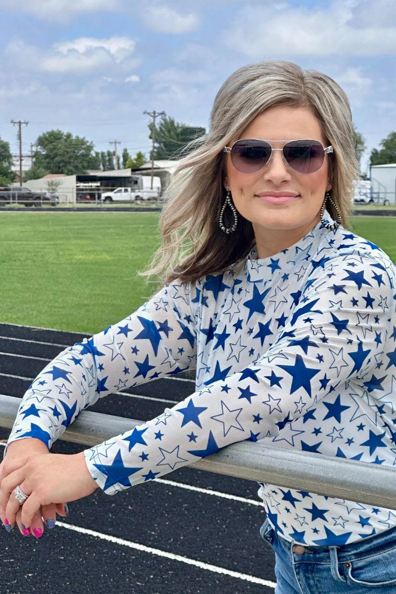 Sterling Kreek Go Team Go Blue Mesh Top Product Image