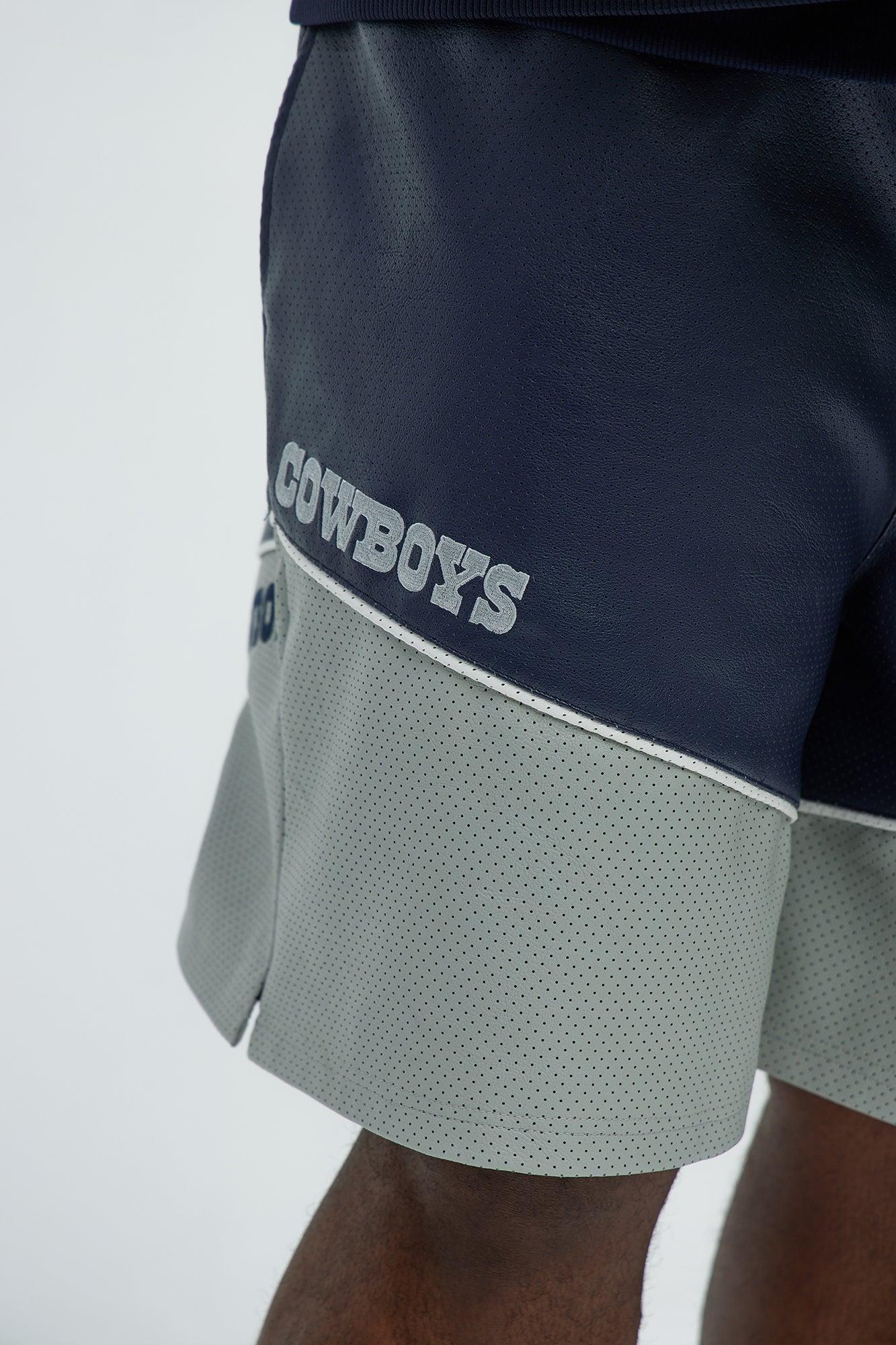 Cowboys Up And Down The Court Faux Leather Shorts - Navy Product Image