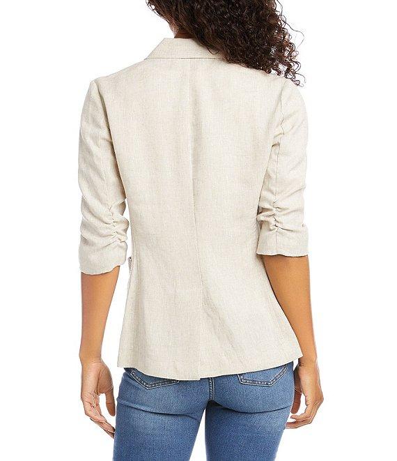 Karen Kane Notch Collar Elbow Ruched Sleeve Single Button Blazer Product Image