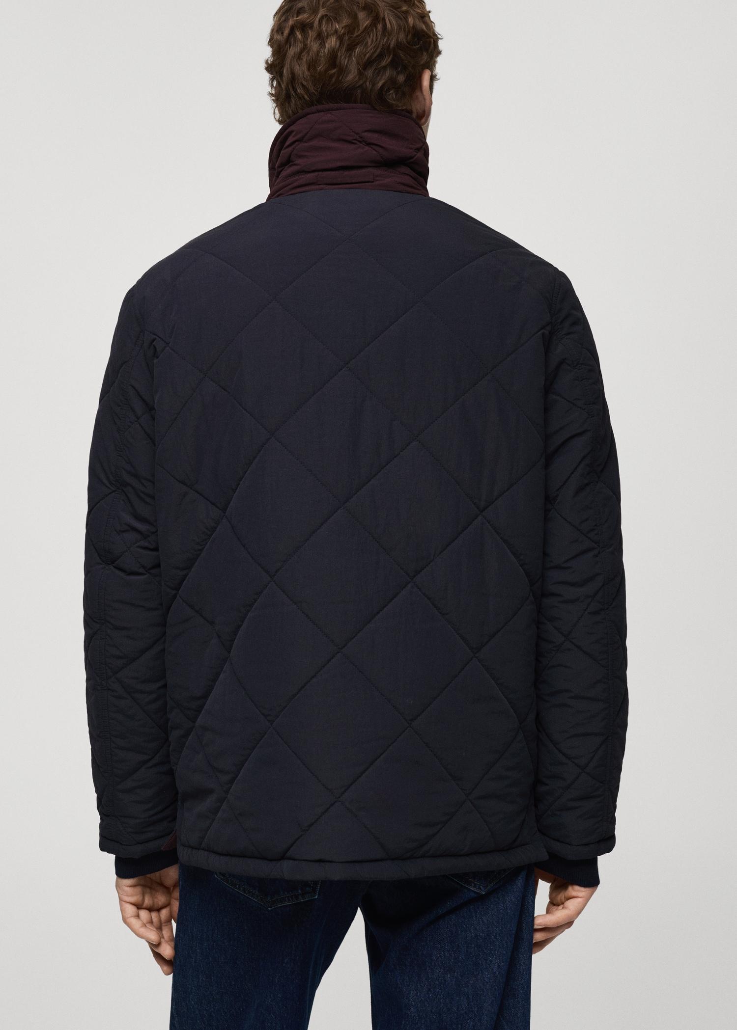 Two-tone reversible quilted jacket - Men | MANGO USA Product Image