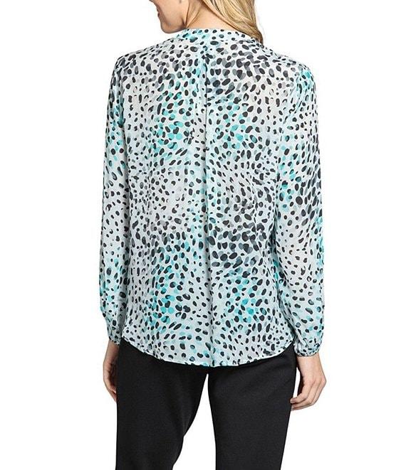 APNY Woven Printed Crossover V-Neck Long Sleeve Top Product Image