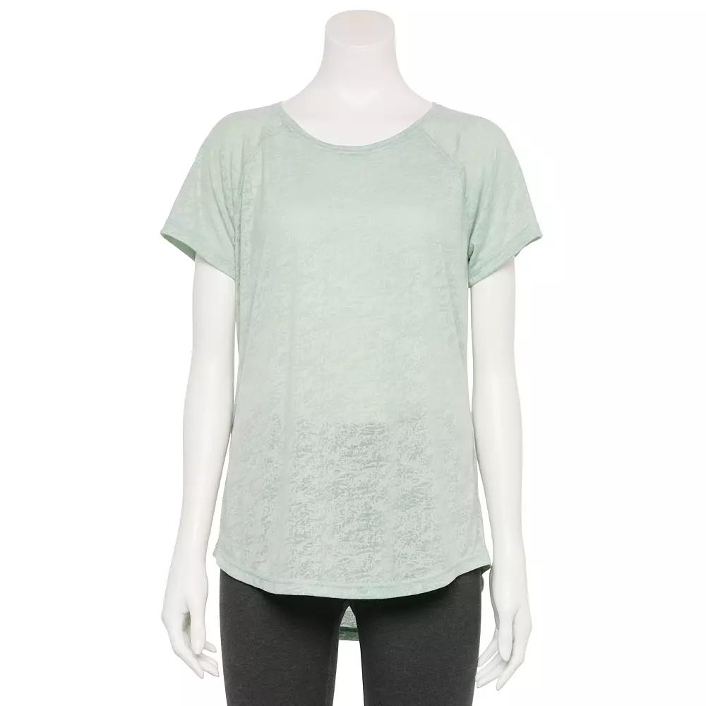 Women's Tek Gear® Adaptive Core Raglan Tee, Size: Small, Green Burnout Product Image
