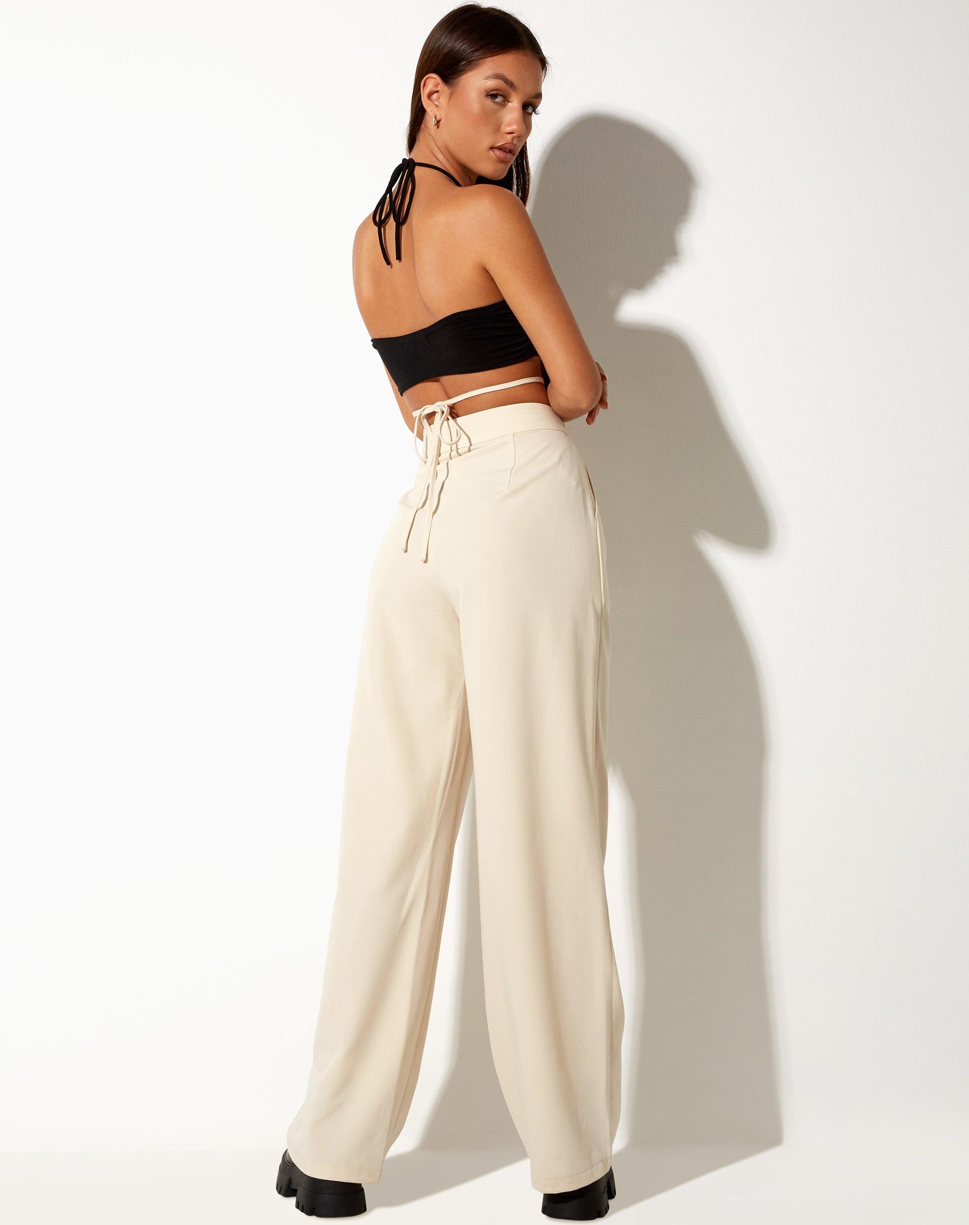 Abner Wide Leg Trouser in Tailoring Cream Product Image