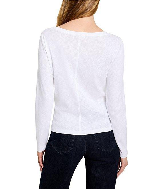NIC + ZOE Knit Boat Neck Long Sleeve Shortie Tee Product Image