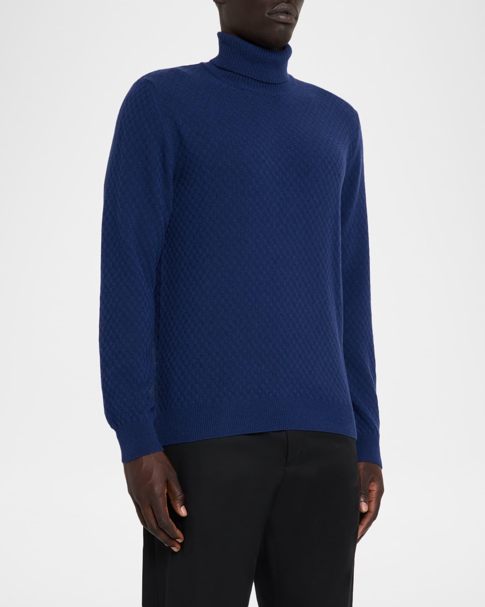 Men's Wool and Cashmere Basketweave Turtleneck Sweater Product Image