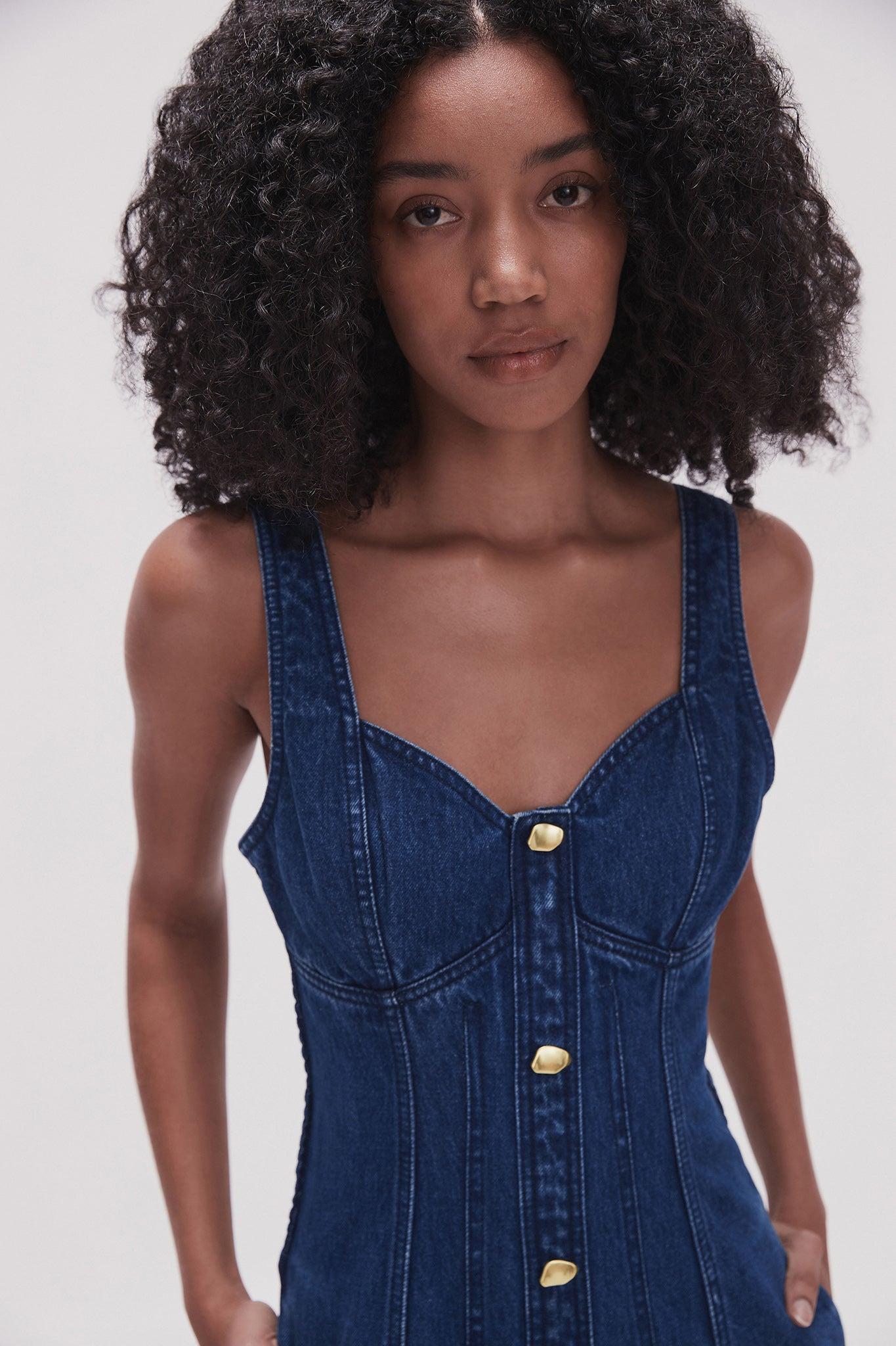 May Denim Midi Dress Product Image