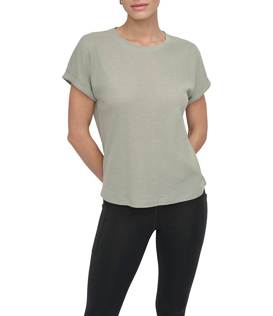 DKNY Sport by Donna Karan Mini Waffle Crew Neck Short Sleeve T-Shirt Product Image
