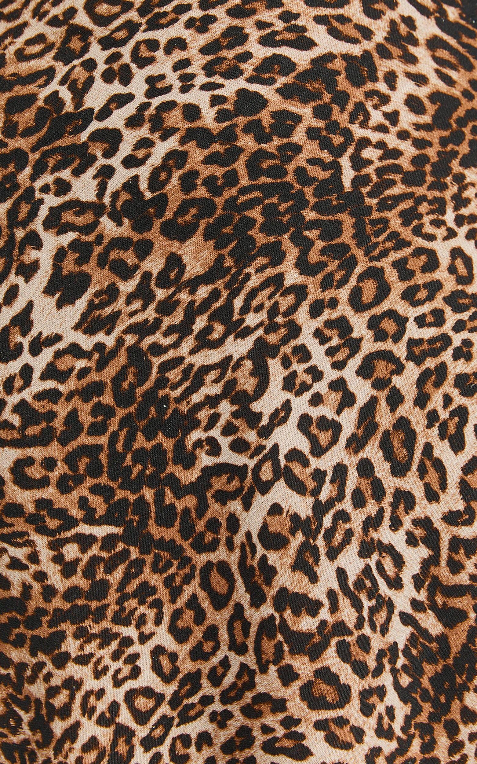 Jacqui Maxi Linen Blend Skirt - Bias Cut Back Split Skirt in Tonal Leopard Print Product Image