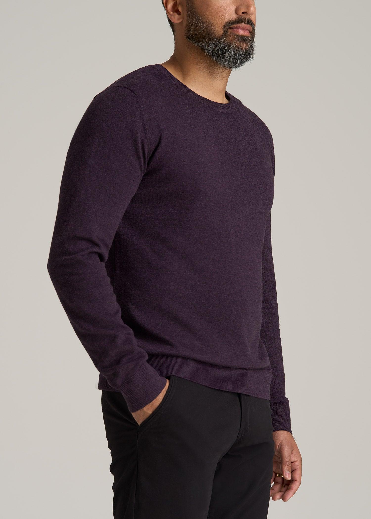 Everyday Crewneck Tall Men's Sweater in Midnight Plum Male Product Image