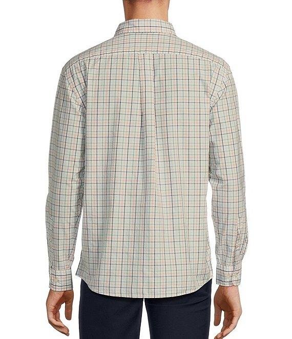 Roundtree & Yorke Long Sleeve Medium Plaid Pattern Slub Sport Shirt Product Image
