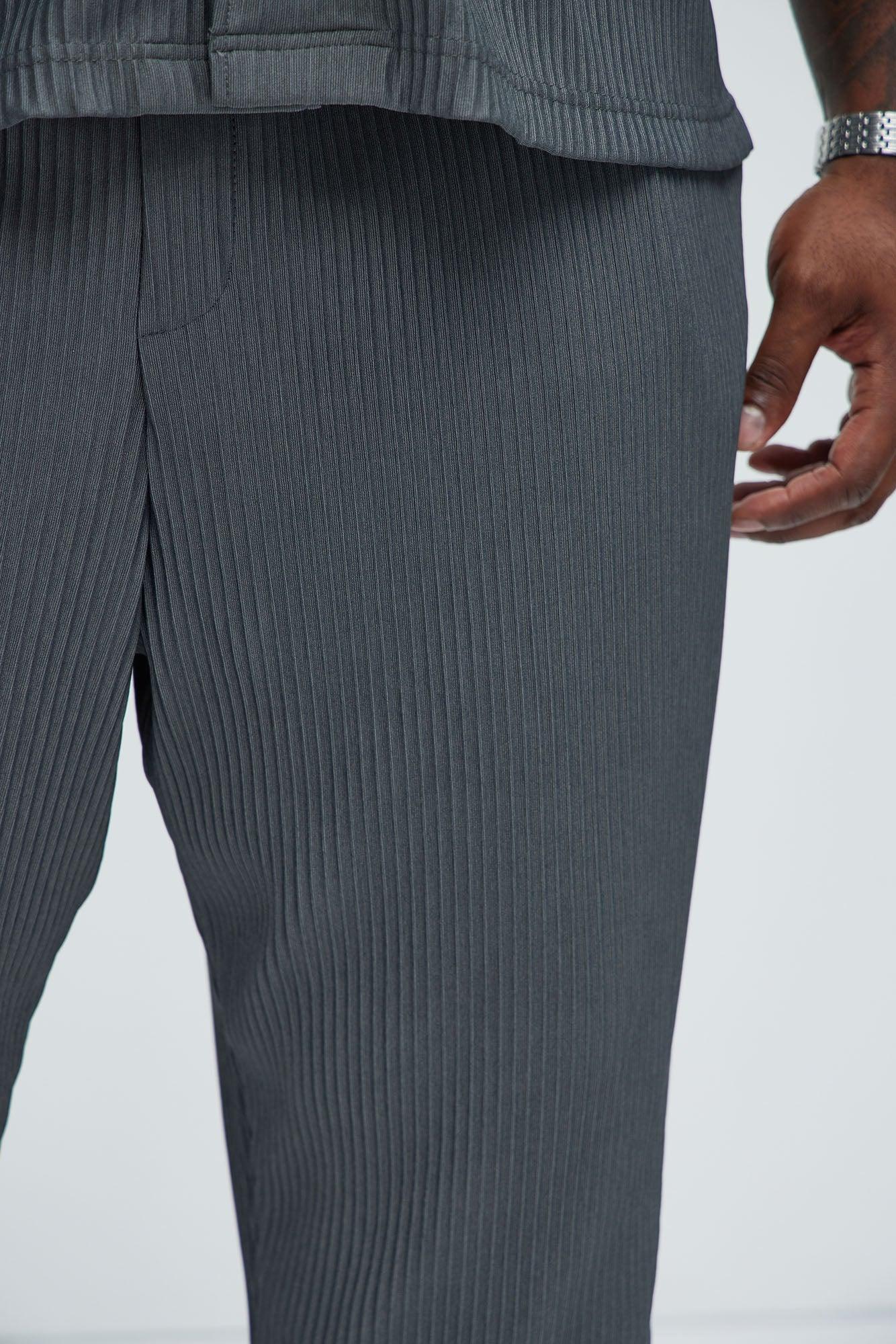 Potential Straight Pleated Pants - Grey Product Image