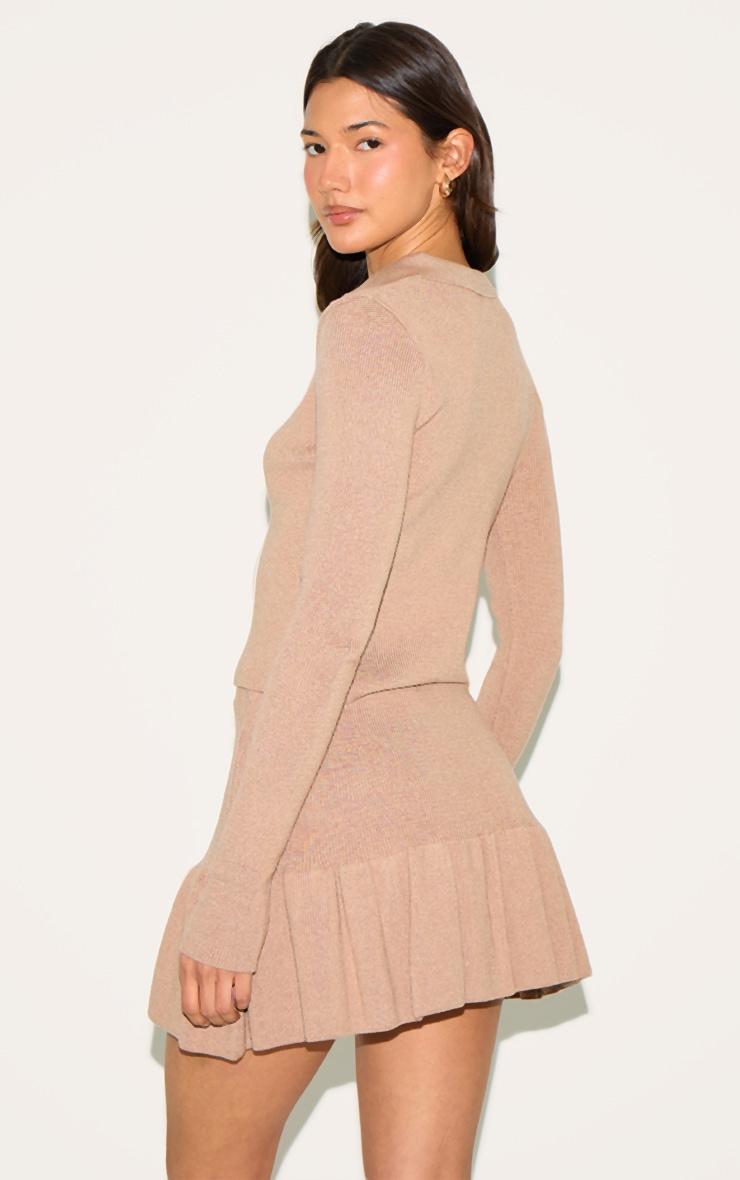 Mocha Knitted Button Through Top Product Image